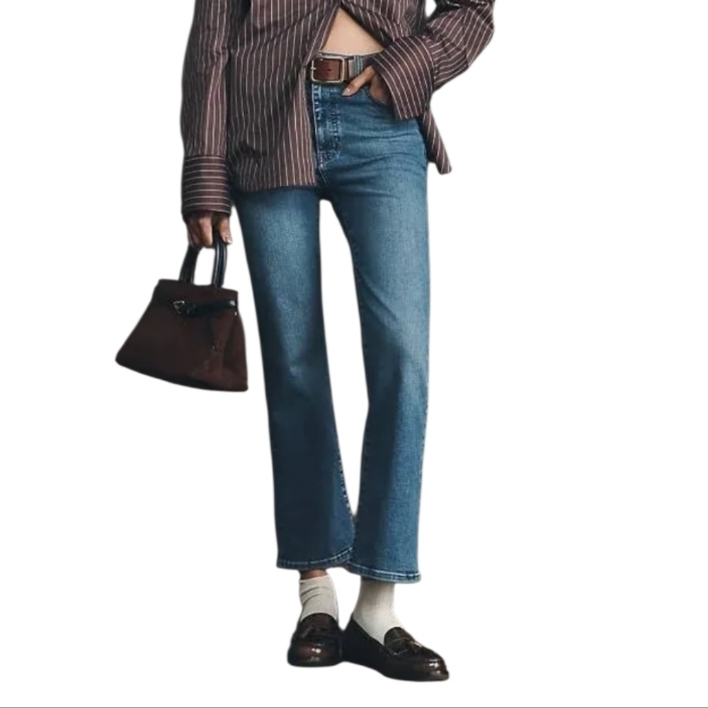 Current/Elliott The Lou Cropped Bootcut Mid-Rise Jeans-NWT